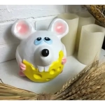 Копилка из гипса «Мышарик» 16 см белый