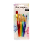 Набор кистей Синтетика 6 шт пластиковая ручка, на блистере, С-40240