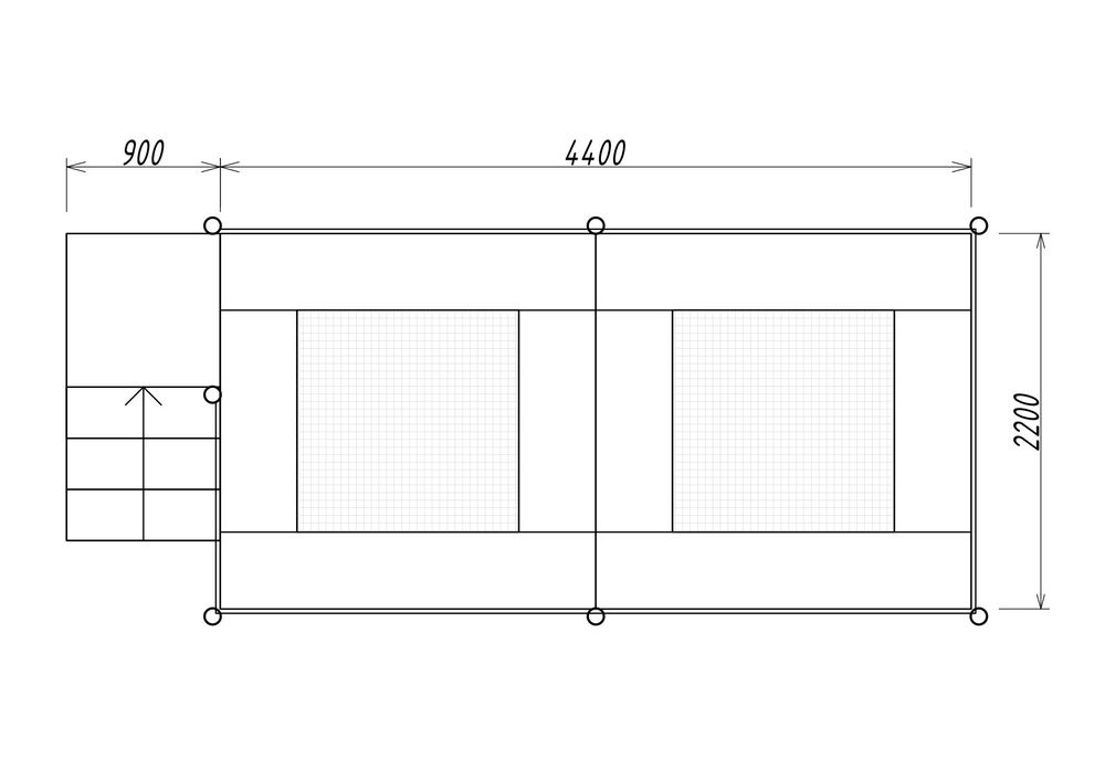 Батутный комплекс для бизнеса - (мини) с ограждением - 2 батута