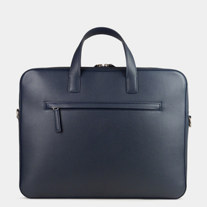 Сумка для ноутбука и документов Bocage Business из гладкой кожи теленка, синего цвета