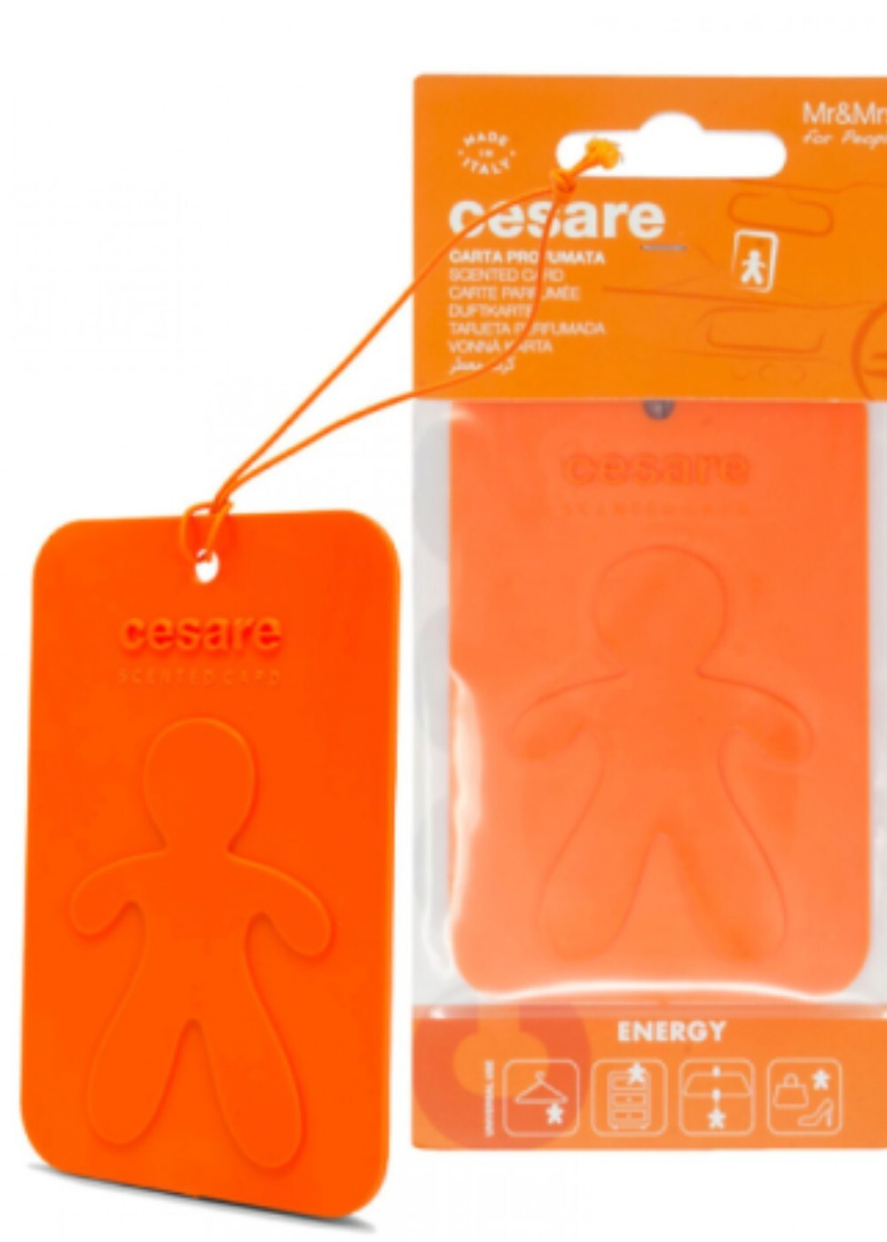 Mr&Mrs Fragrance Аромакарточка для автомобиля CESARE CARD оранжевый ENERGY Энергия