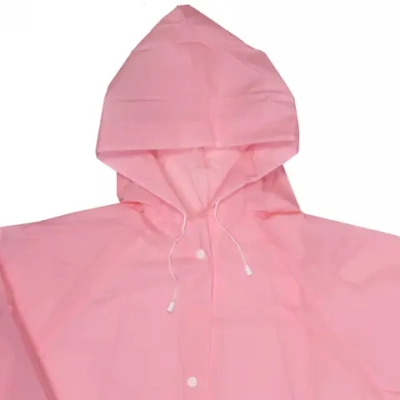 Дождевик-плащ 110 Мкрн 115*65см «Macarons» с капюшоном и завязками, на кнопках, розовый ДоброСад