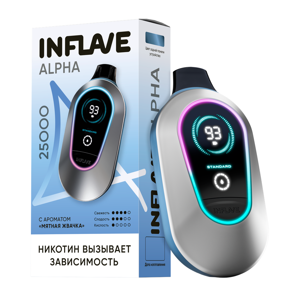 Inflave Alpha Мятная жвачка 25000 затяжек 20мг (2%)