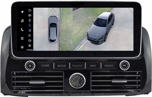 Магнитола для Toyota Land Cruiser Prado 120, Lexus GX470 (JBL, экран климата внизу) - Teyes LUX ONE 360 монитор 12.3" на Android 10, CarPlay, 4G SIM-слот, 4 камеры в комплекте, 6/128ГБ