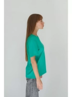 Футболка зеленая повседневная базовая оверсайз тишка