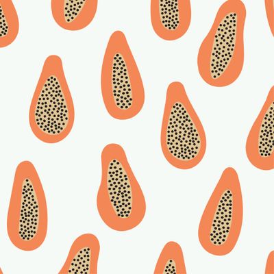 Фруктовый паттерн. Абстрактная папайя