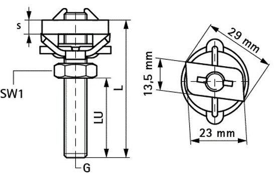Болт быстрого монтажа Walraven BIS RapidRail М8 х 40 мм для профилей WM (арт. 6523804)