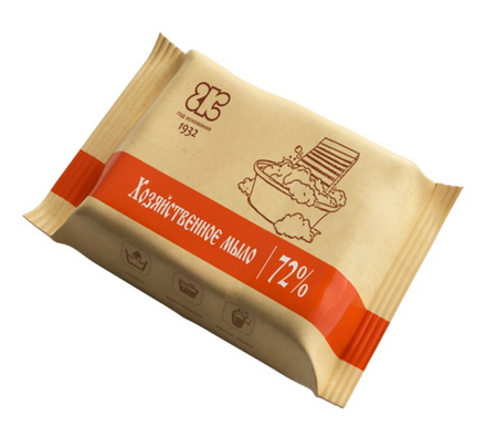 Мыло хозяйственное 72% флоу-пак 200г. ГЖК