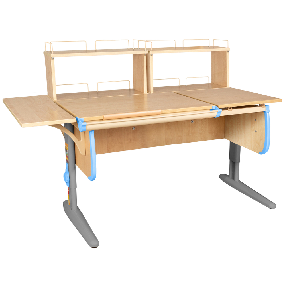Растущая парта с задними и боковой полками Дэми СУТ 25-02-Б1Д2 (1500×880 мм)