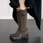 QUICHESHOES Cow Leather Knee high Boots Women"s