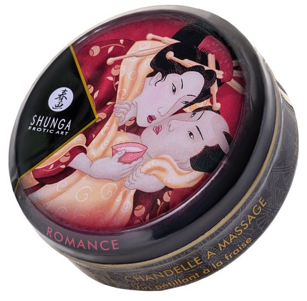 Массажная свеча Shunga с ароматом клубничного вина, 30 мл