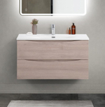 Тумба с раковиной подвесная BelBagno MARINO-CER-MINI-900-2C-SO-RG-P Rovere Grigio, раковина белая BB-8099-3-90