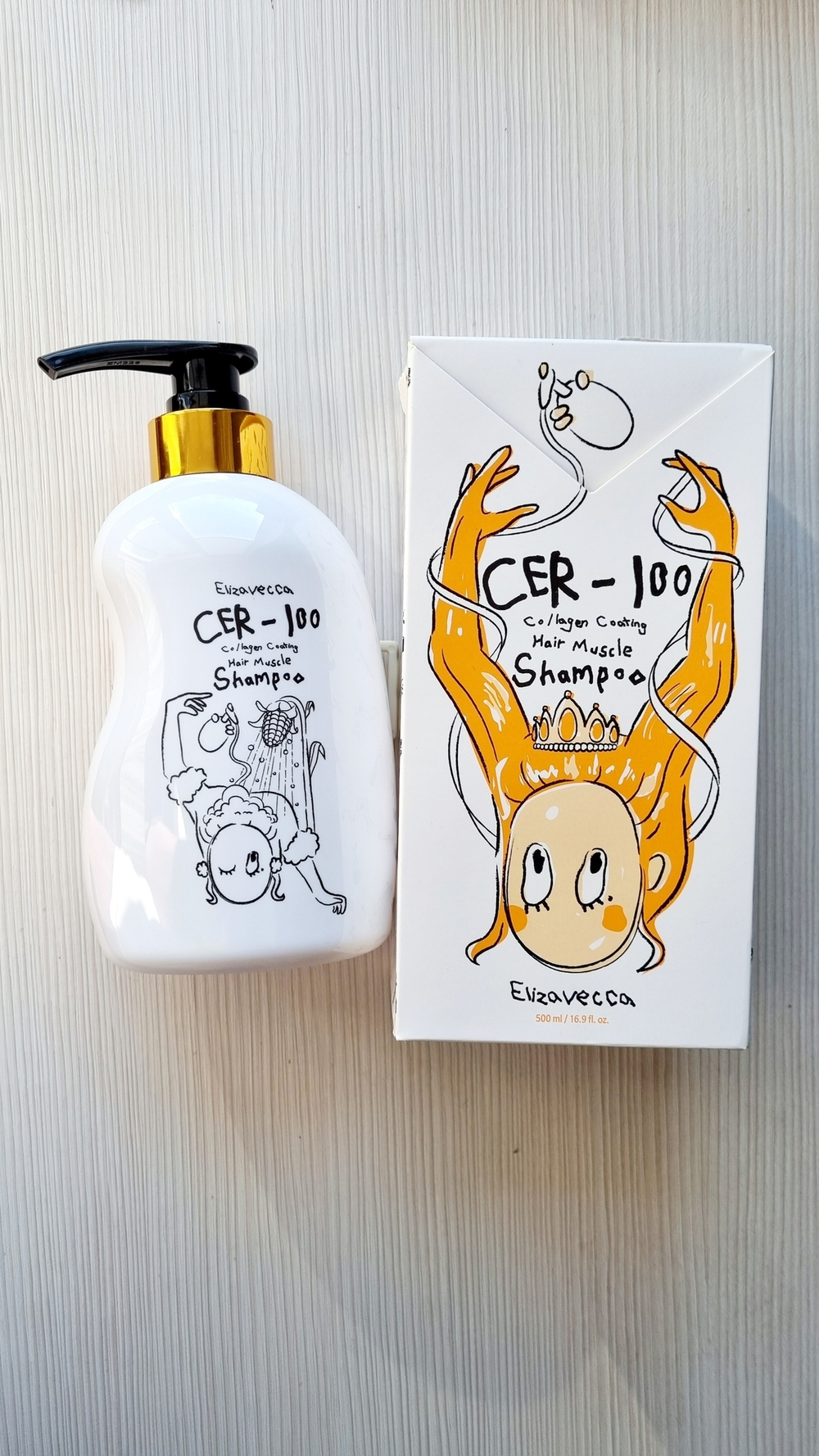 ELIZAVECCA/ Шампунь безсульфатный для волос CER-100 Collagen Coating Hair Muscle Shampoo, 500 мл.