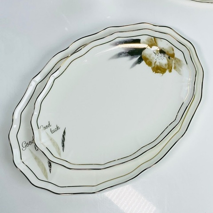 Lenardi 145-654 Овальное блюдо 30х21,5см КАМИЛЛА в под.уп.(х10)Костяной фарфор