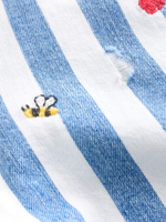Шорты джинсовые с вышивкой для девочки Next E35-578, Синий, Белый