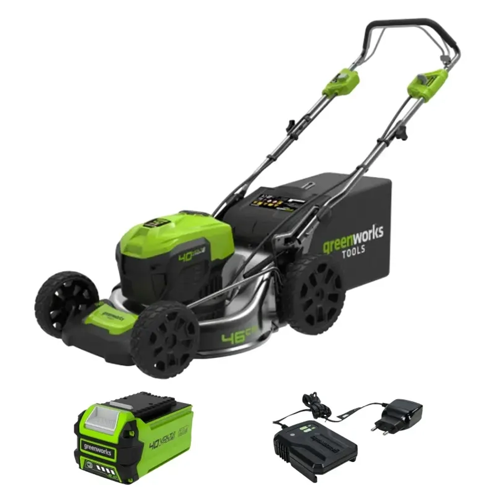 Аккумуляторная газонокосилка Greenworks GD40LM46SPK2 (1 x 2 Ач, ЗУ) 2506807UA