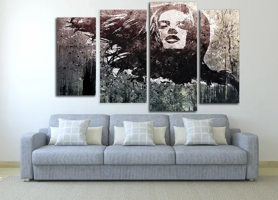 Модульная картина "Девушка-загадка"