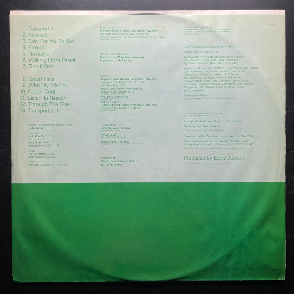 Eddie Jobson / Zinc – The Green Album (США 1983г.)