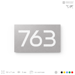 Номер на дверь 763, табличка на дверь для офиса, квартиры, кабинета, аудитории, склада, серая 120х70 мм, Айдентика Технолоджи