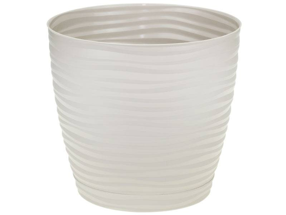 Кашпо Дюна 3л d180мм с поддоном, кремовый