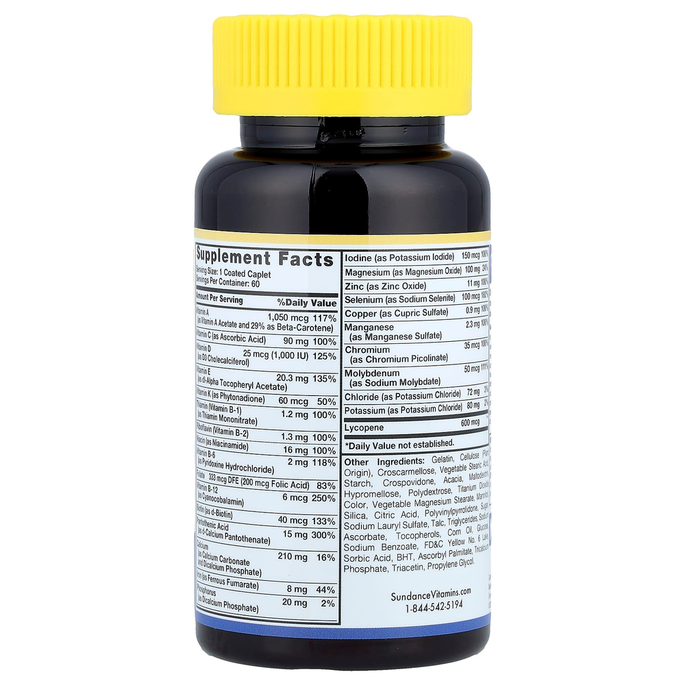 Sundance Vitamins, Комплексная мультивитаминная и минеральная формула для мужчин ABC, 60 капсул с покрытием