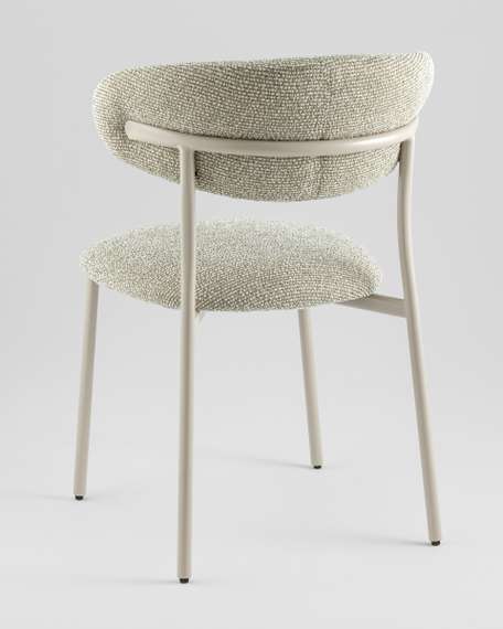 Стул обеденный Ayla бежево-зеленый кремовые ножки