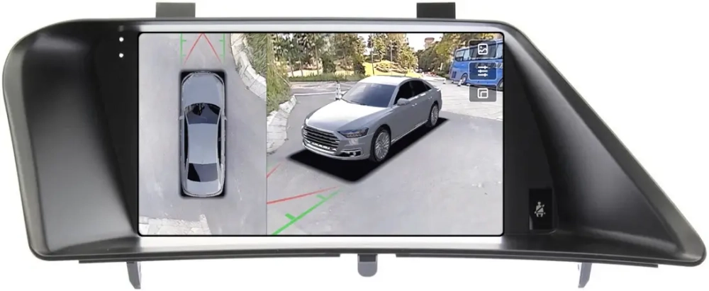 Магнитола для Lexus RX270, RX350 AL10 2012-2015 (ШГУ цветной, штатное меню не поддерживается, рамка тип 1) - Teyes CC3-2K-360 монитор 9.5" 2K QLED на Android 10, 6Гб+128Гб, CarPlay, 4G SIM-слот, 4 камеры в комплекте