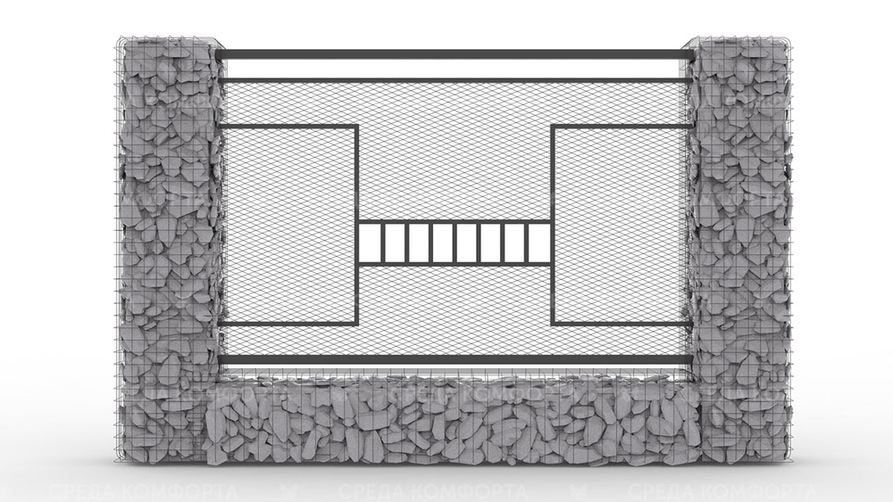 Забор из сетки рабицы ZBR0195