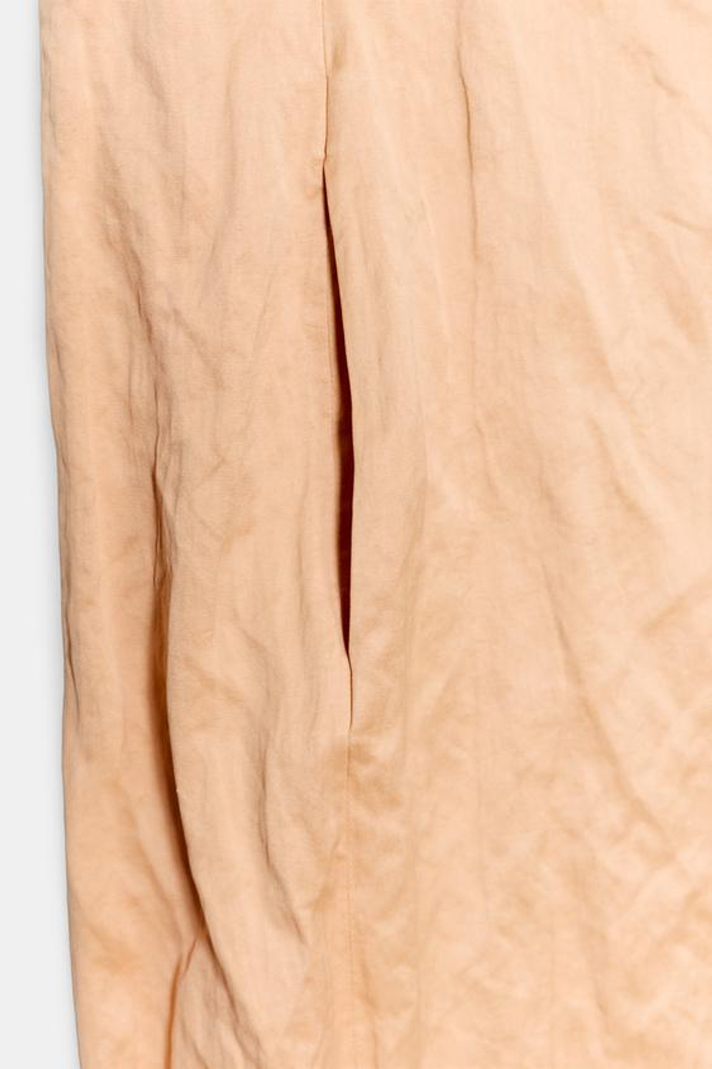 ZARA ПЛАТЬЕ МИДИ С ЭФФЕКТОМ ЖАТКИ — ZW COLLECTION, СВЕТЛО-ЛОСОСЕВЫЙ