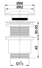 Донный клапан Cezares CZR-SC-01 с системой Клик-клак без перелива