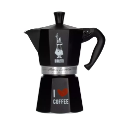 Bialetti Moka Express черная I LOVE COFFEE, на 6 порции