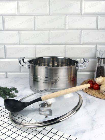 Кастрюля 2,4 л. из нержавеющей стали Kamille KM 5854 с крышкой