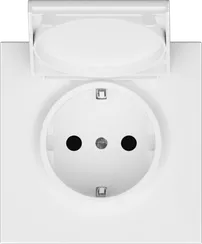 Donel R98 матовый белый накладка для розетки Schuko с заземлением, с крышкой, 16A 250 В~, серия DA