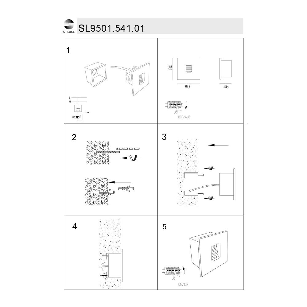 SL9501.541.01 Светильник уличный настенный ST-Luce Белый LED 1*1W 4000K