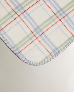 Zara Home плед детский из полиэстера, синий, в клетку, 70x100 см