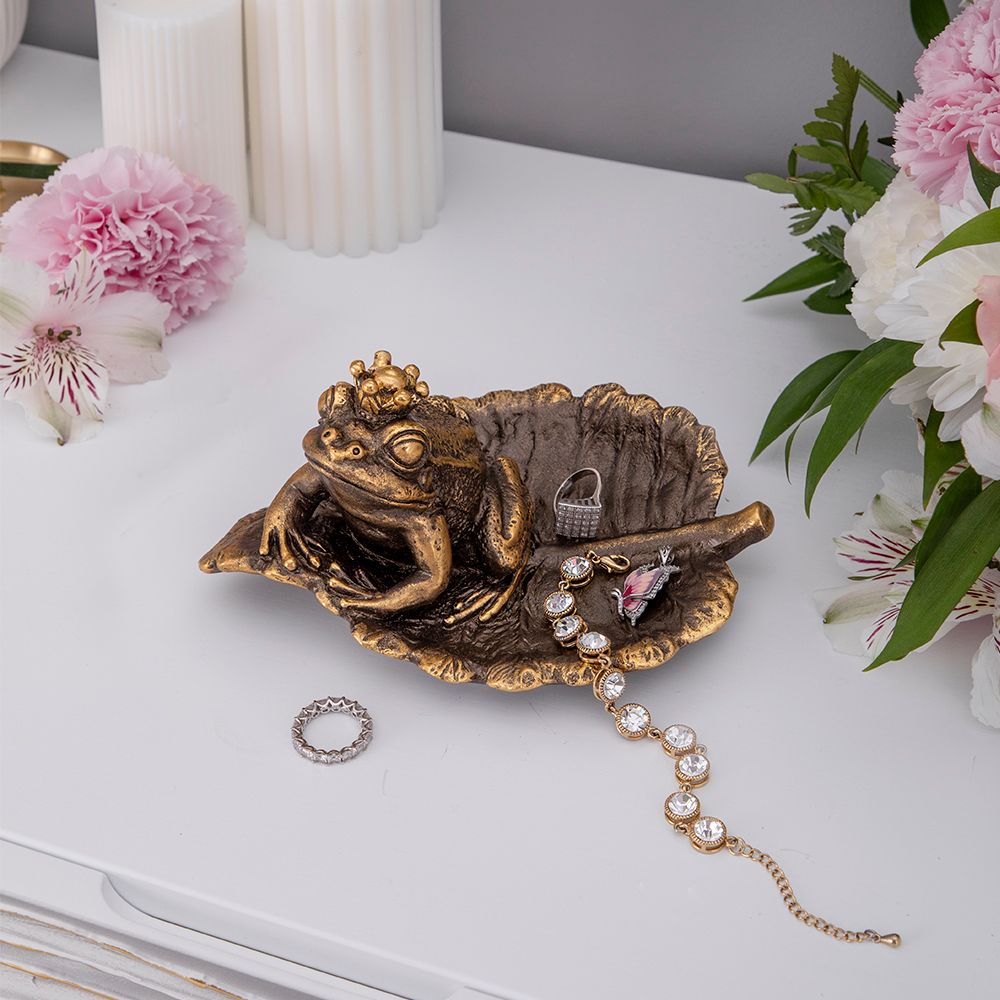 Подставка под бижутерию Лягушка Бронза