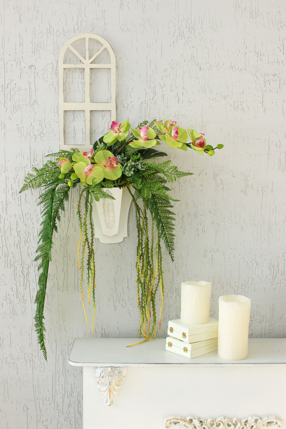 Настенная композиция в кашпо "Цветы" 67*57*23 см