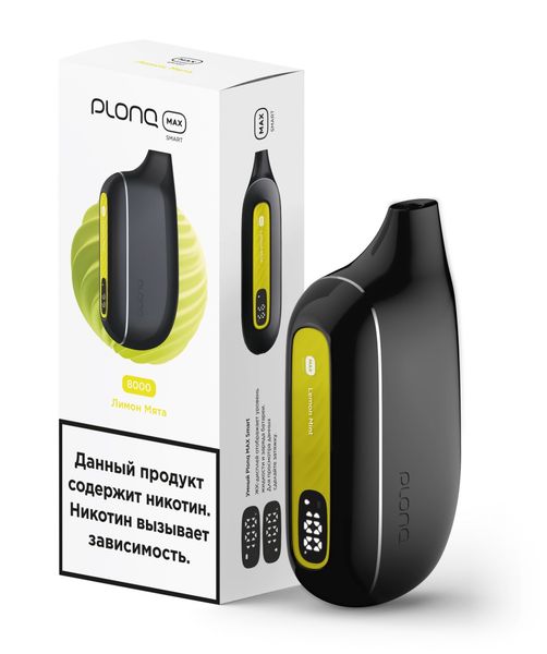 Купить Одноразовый Pod Plonq Max Smart - Лимон Мята (8000 затяжек)