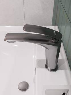 Смеситель для раковины STWORKI Гётеборг S03010GB вороненая сталь