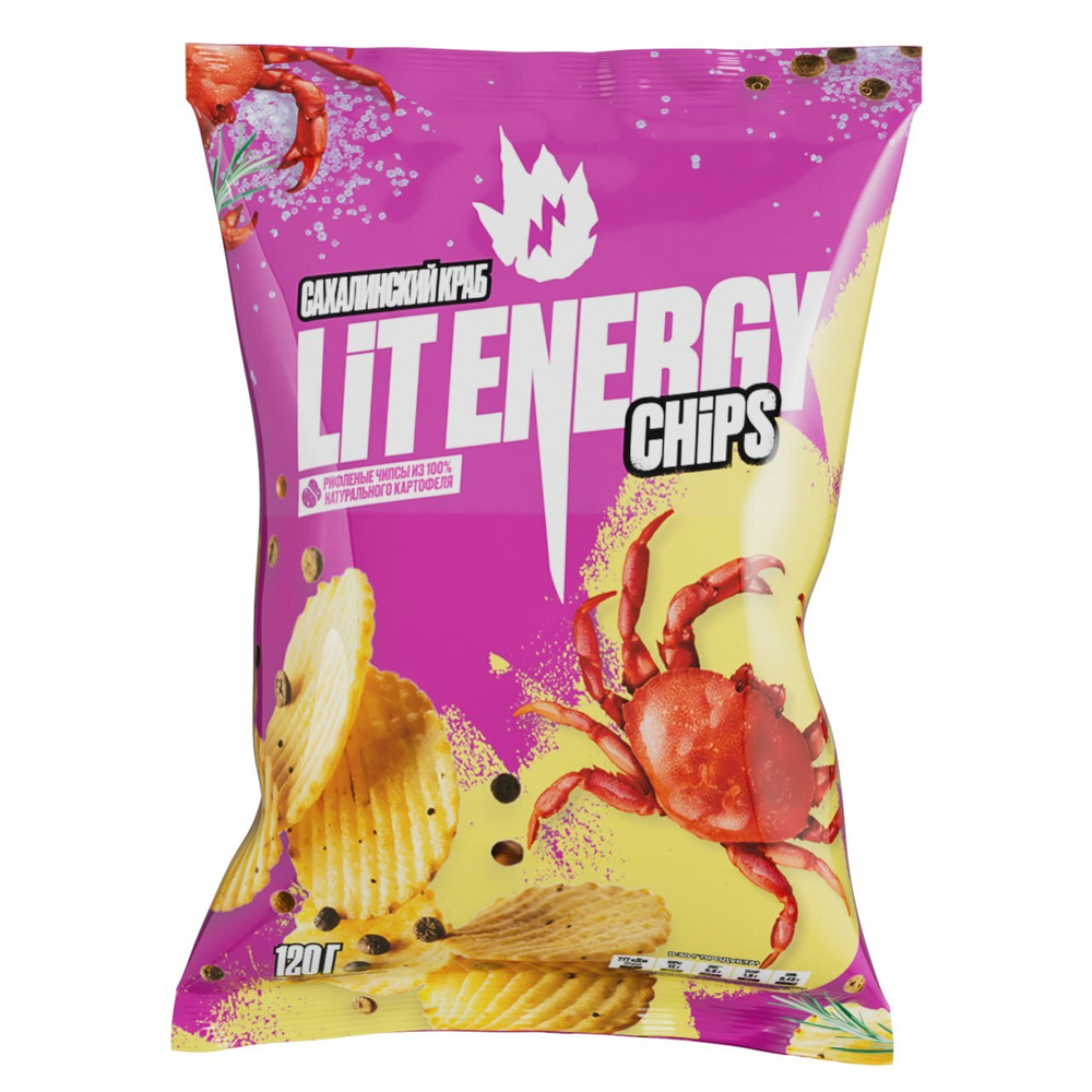 Чипсы "LIT ENERGY" Сахалинский краб 120г.