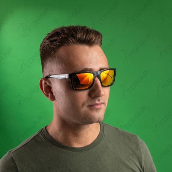 Очки поляризационные в жест.чехле (зеркал. оранжевый) (N-OP-LZ0308-O) Nisus