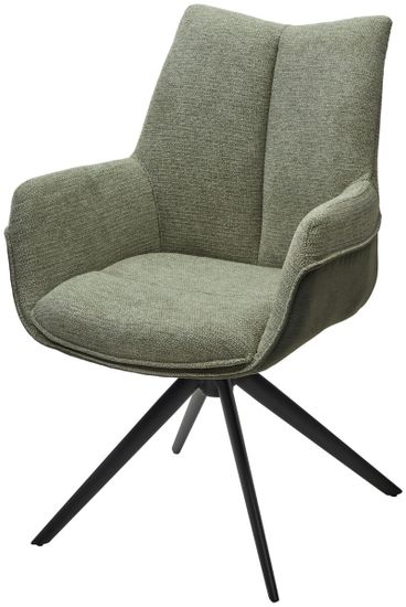 Стул PONTUS 360 град. поворот. KN01-15 Олива/ BZ1046-18 Темно-зеленый/ Черный
