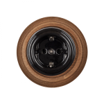 Розетка с З.К., керамика, цвет черный B1-101-03