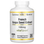 California Gold Nutrition, VitaFlavan, экстракт косточек французского винограда, 100 мг, 360 растительных капсул