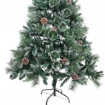 Ёлка «Кристальная» 180 см, Леска+ПВХ, шишки,белое напыление (700 веток)