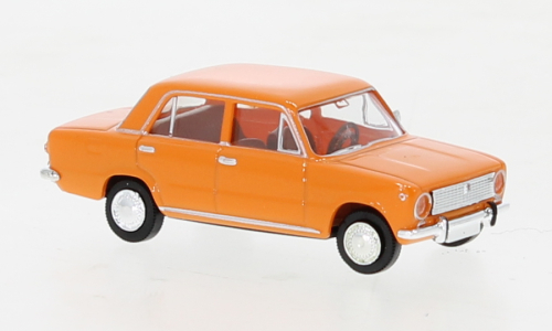 Автомобиль Fiat 124, оранжевый, 1966, 1:87