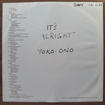 Yoko Ono ‎– It's Alright (Англия 1982г.)Т