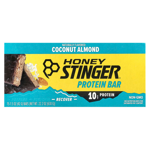 Honey Stinger, Протеиновый батончик, кокос и миндаль, 15 батончиков, 42 г (1,5 унции)