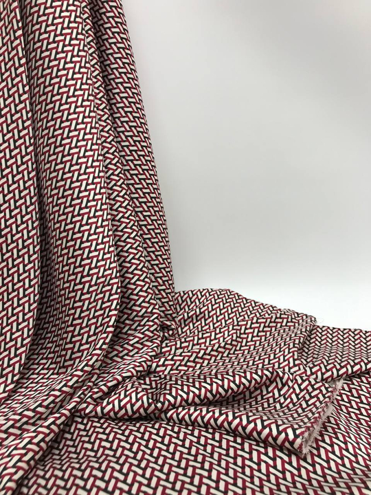 Плательная принт, геометрия бордо/черный/белый Bavaria DGT