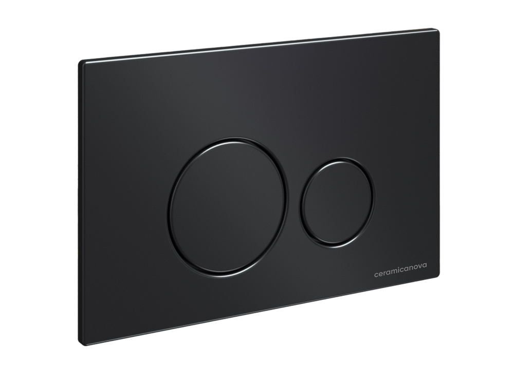 Система инсталляции для унитазов CERAMICANOVA Envision с кнопкой смыва Round цвет черный матовый и креплениями, арт. CN1001B